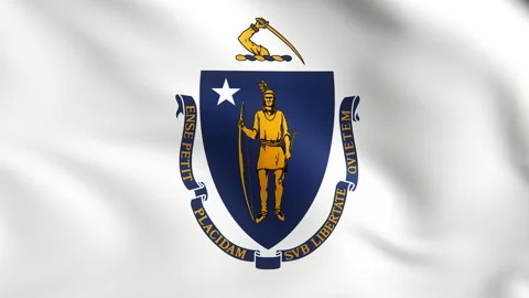 Flag of Massachusetts Background Video Loop Видео 117873995