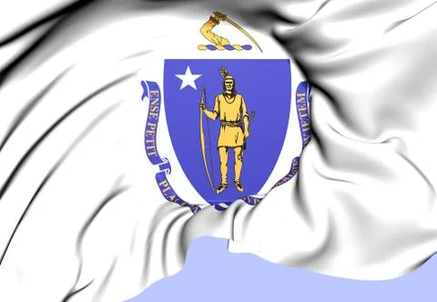 Flag of massachusetts Stock Illustration