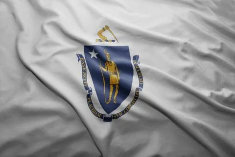 Flag of massachusetts state Stock Illustration