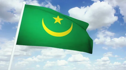 Flag Mauritania 02 Stock Footage 27399484