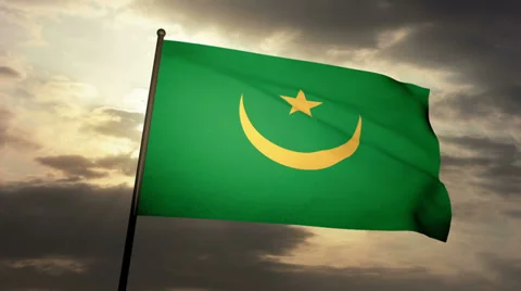 Flag Mauritania 03 Stock Footage 27402533