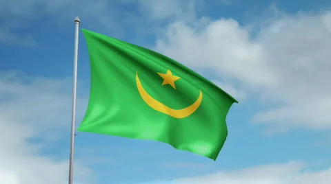 Flag of Mauritania 스톡 동영상 445351