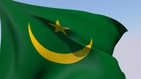 Flag of Mauritania HD Stock Footage 14595070