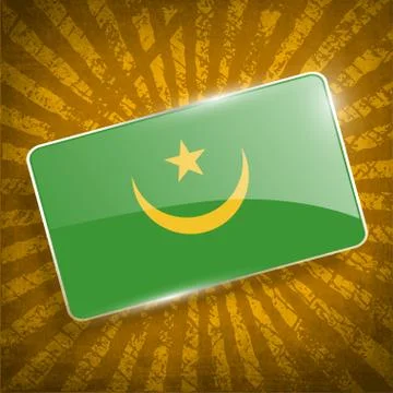 Flag of Mauritania with old texture. Vector Stock Illustration