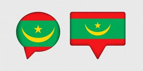 Flag of Mauritania in speech bubble. Stock-Illustration