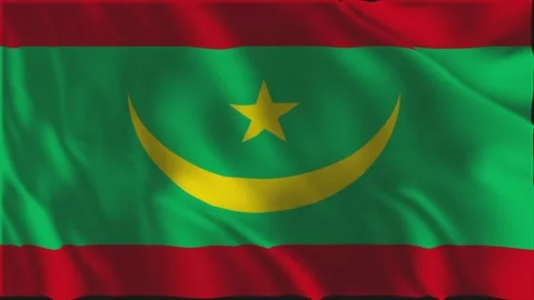 Flag of Mauritania waving slowly Stock-Footage 339017445