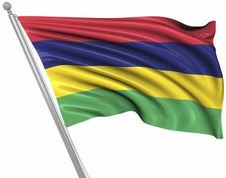 Flag of Mauritius, This is a computer generated and 3d rendered image Stock Illustration