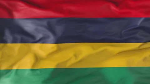 The flag of Mauritius flutters in the wind. Animation 3d Vídeo Stock 202101645