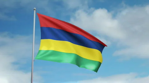 Flag of Mauritius 스톡 동영상 445345