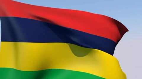 Flag of Mauritius HD Stock Footage 14598037
