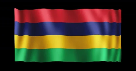 Flag of Mauritius, long ratio (2:1), seamless loop animation Stock Footage 83262173