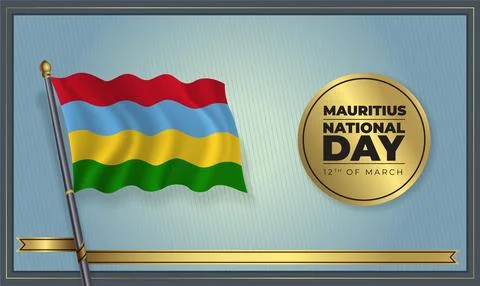 Flag Mauritius National Day Stock Illustration