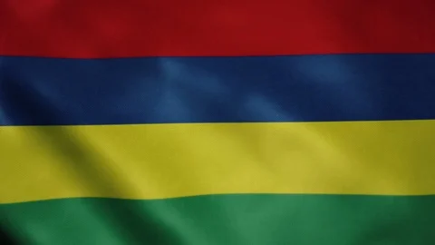 Flag of Mauritius, slow motion waving. Looping animation. Ideal for sport Video stock 123752567