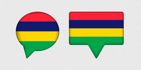 Flag of Mauritius in speech bubble. Stock Illustration