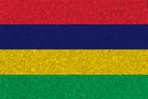 Flag of Mauritius on styrofoam texture Stock Photos