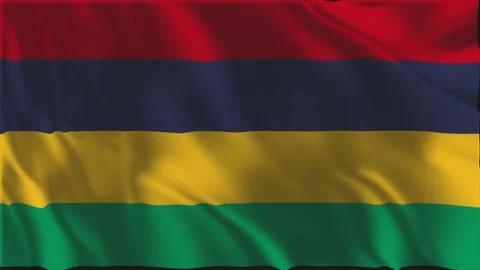Flag of Mauritius waving slowly Stock-Footage 338202610
