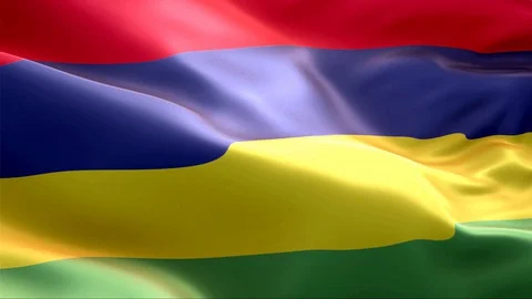 Flag of Mauritius waving in the wind. Stock Footage 129279564