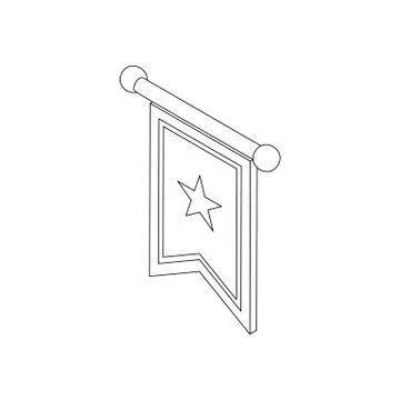 Flag medieval banner icon, isometric 3d イラスト素材