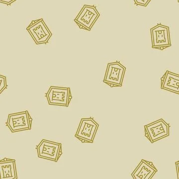Flag medieval heraldry line seamless pattern Stock Illustration