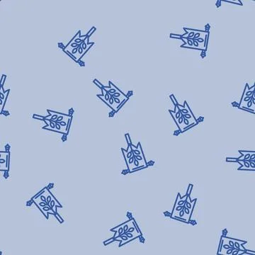 Flag medieval heraldry line vector seamless pattern Stock Illustration