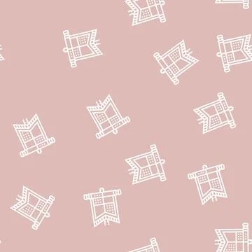 Flag medieval line seamless pattern Stock Illustration