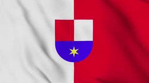 Flag of Međimurje County Waving in Wind, 4K Seamless Loop Stock Footage 312575087