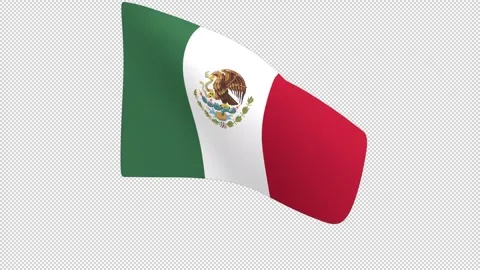 Flag of Mexico – 3d render looped with alpha channel. Stock Footage 334861715