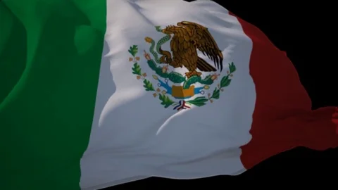 Flag MEXICO Alpha Loop 1080p Stock Footage 77655099