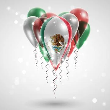 Flag of Mexico on balloon Stock Illustration