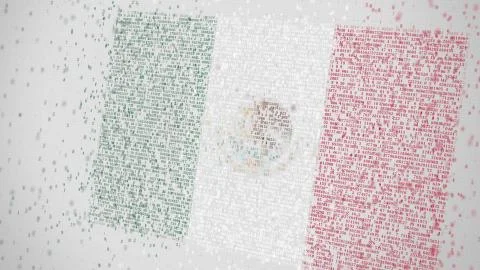 Flag of MEXICO being composed with numbers. Conceptual 3D rendering Stock Illustration