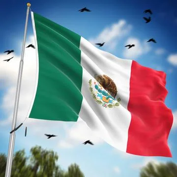 Flag of Mexico Flag of Mexico , This is a computer generated and 3d render... Stock Photos