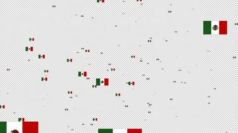 Flag Of Mexico Flying in Motion Graphic with Alpha Channel Background Video stock 137378468