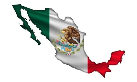 Flag Mexico in the form of a map Stock Photos