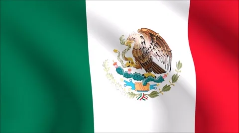 Flag of Mexico with gold embossed Stock Footage 64931204