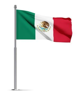 Flag of Mexico isolated on white background Stock Illustration