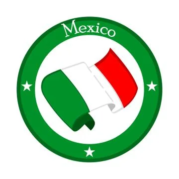 Flag of Mexico on a label Ilustração Stock