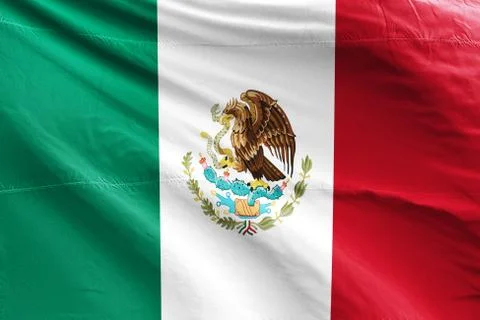 Flag of Mexico on the mast Stock Photos