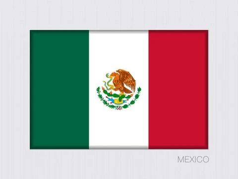 Flag of Mexico. Rectangular Official Flag. Aspect Ratio 2 to 3 스톡 일러스트