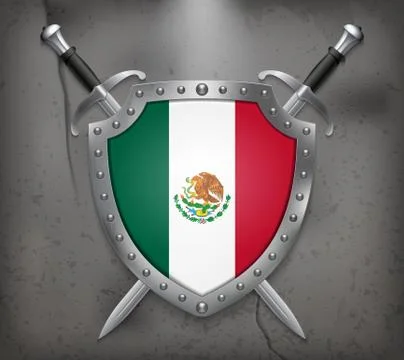 Flag of Mexico. Vector Medieval Background Stock Illustration