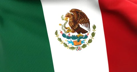 Flag of Mexico Waving 3D Animation Close up, 4K UHD 60 FPS Stock Footage 165521221