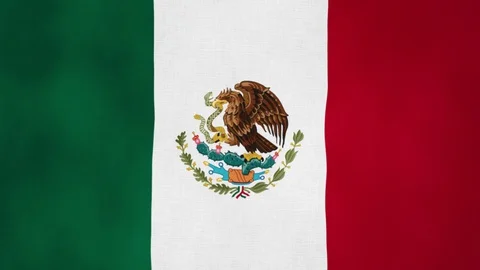 Flag of Mexico Waving - 3D Render Animation Stock Footage 128710863
