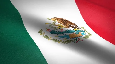 Flag of Mexico. Waving flag with highly detailed fabric texture seamless Stock-Footage 121880774