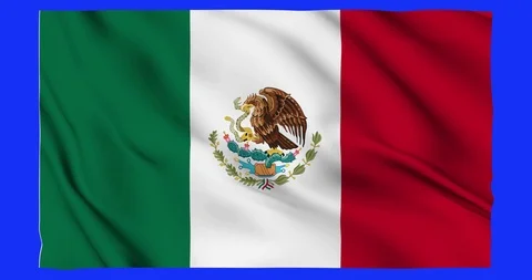 Flag of Mexico waving on a samless loop over an easily removable background 스톡 동영상 98372208
