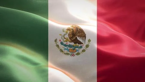 Flag of Mexico waving in the wind. 3D Waving flag design. Stock Illustration