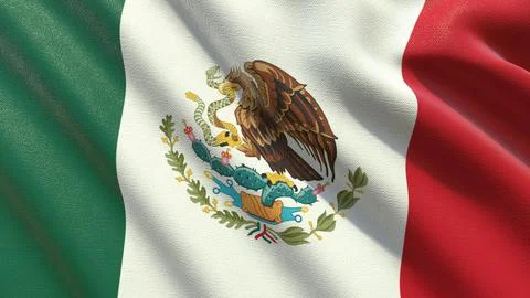 Flag of Mexico waving in the wind 3d-rendering Illustrazione stock