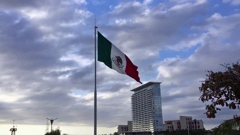 Flag of mexico waving in the wind Stock-Footage 72792275