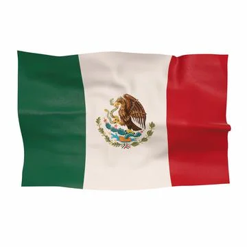 Flag of Mexico on a white background 3d-rendering Illustrazione stock