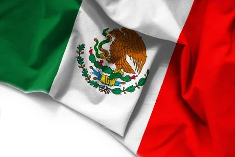Flag of Mexico on white background Photos