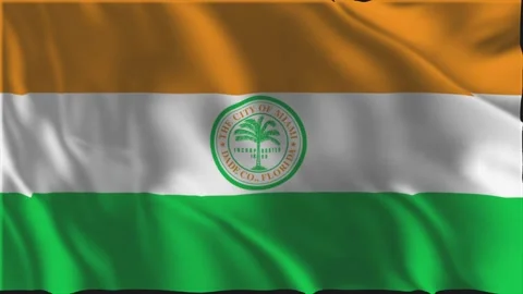 Flag of Miami waving slowly Vídeo Stock 340302584