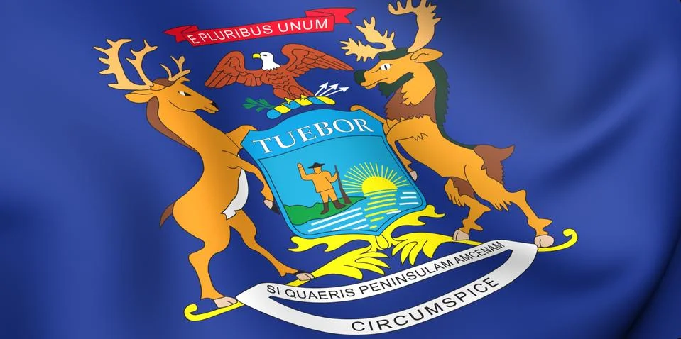 Flag of michigan Stock Illustration